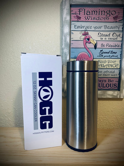 12 oz Pink and Blue Colorshift Custom Skinny Koozie w/bottle opener