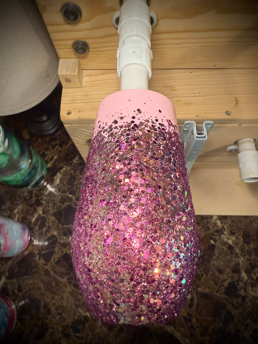Pink Colorshift Base 17oz Stemless Glass