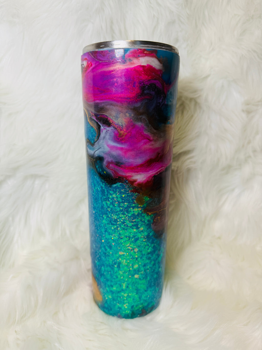 30 oz Pink & Gold Twisted Ink Swirl